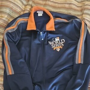 Majestic Blue and Orange World Series Bomber Jacket 2010 Year SF Giants